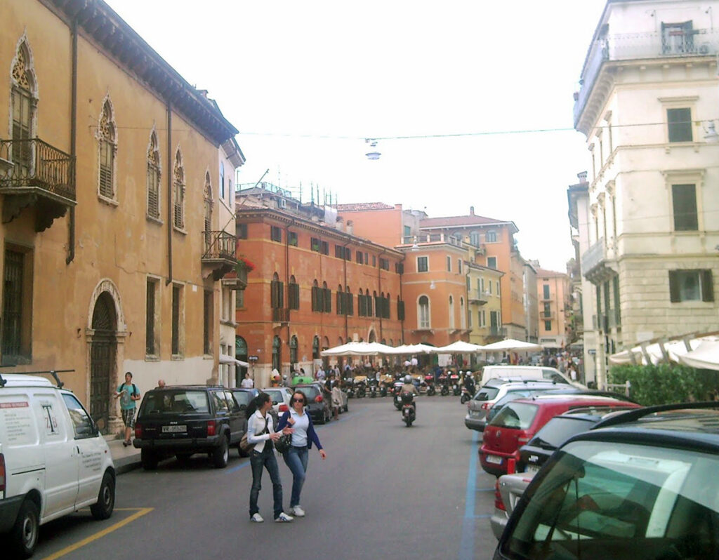 Stadsbild från Verona i Italien.