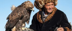 mongolisk man och örn